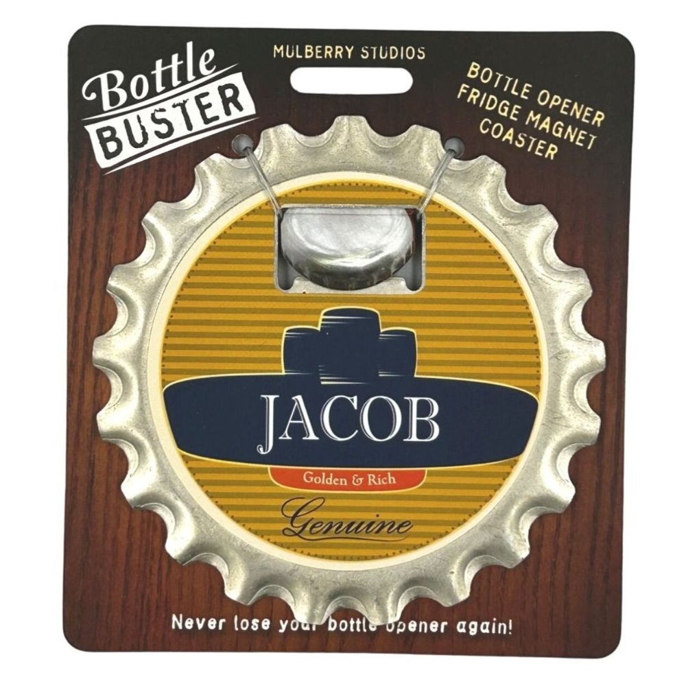 Jacob Bottle Buster Bottle Opener Fridge Magnet Coaster Pre-Personalized